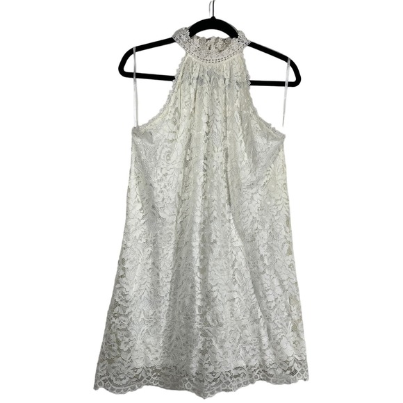Alya Francesca's Women's Medium Dress‎ Cream Floral Lace Trapeze Dress NWT - Picture 1 of 8